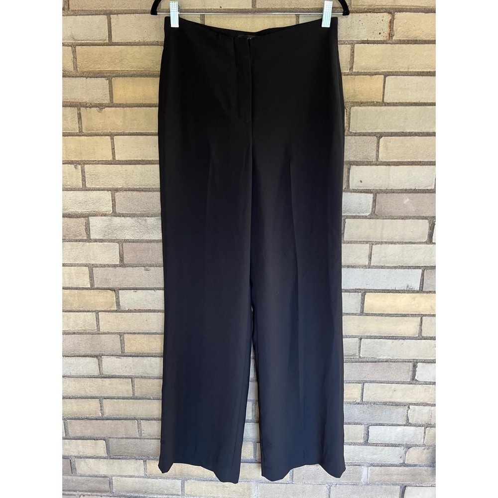 Talbots Black Wide Leg Dress Pants High Rise Lined Trousers Size 8 NWT $129